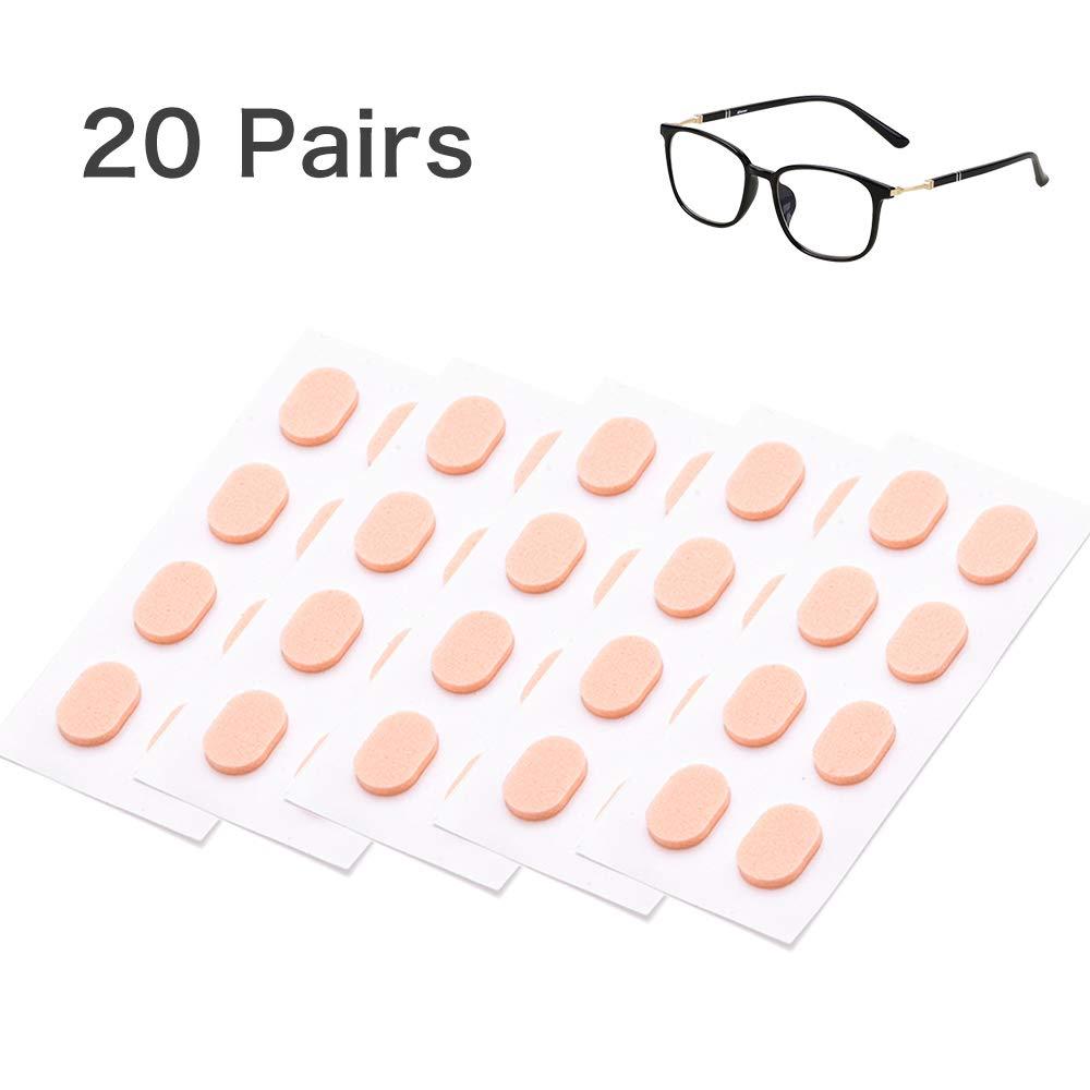 Festful Festful Eyeglass Nose Pads,20 Pairs of Soft Foam Nose Pads, Self-Adhesive Anti-Slip Soft Foam Glasses Nose Pads (Black/1.5mm)