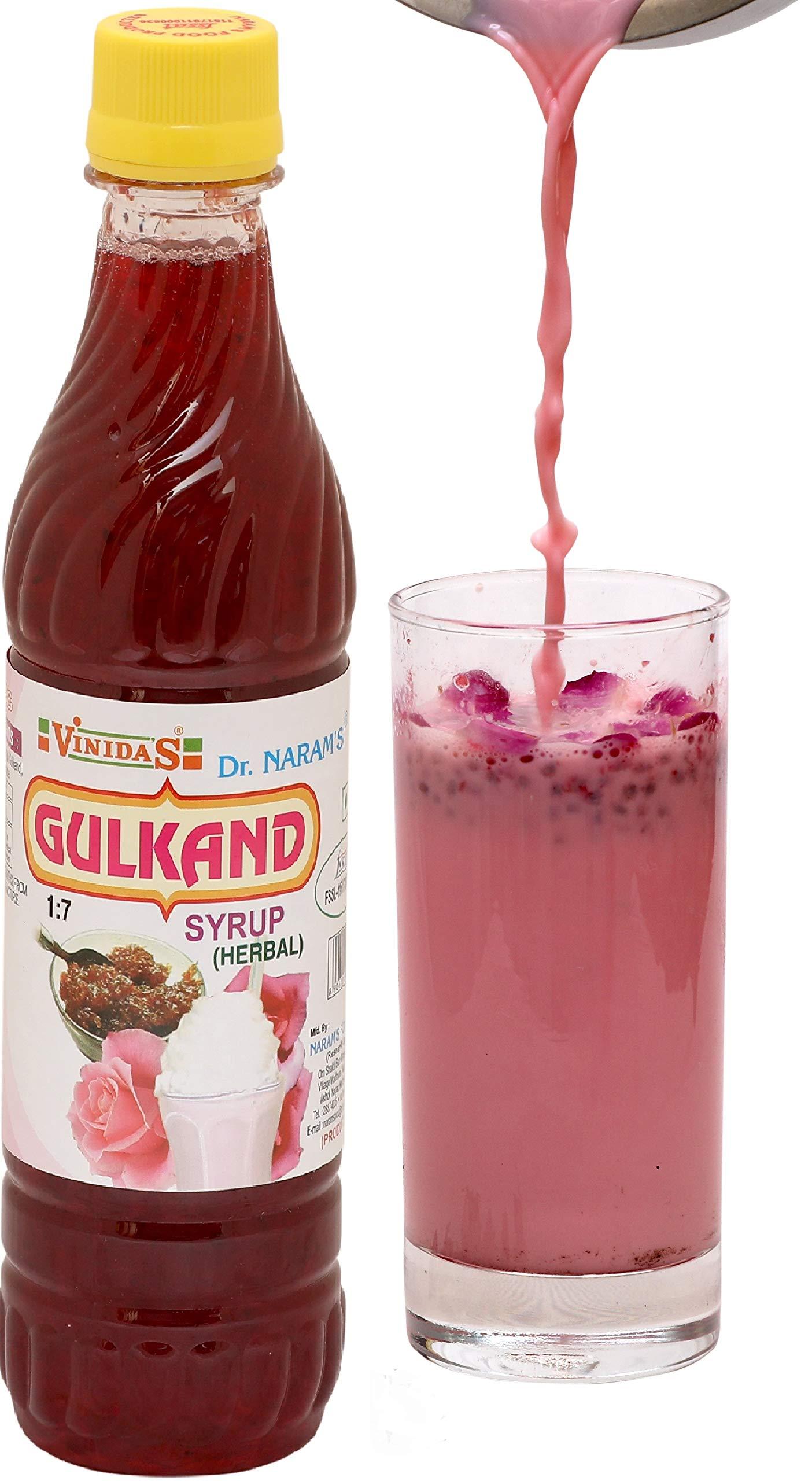 Dr Naram's Vinidas Dr Naram's Vinidas Rose Petal Jam Syrup Gulkand Syrup, 500 g with Pure Gulkand, Rose Water and Rose Petals