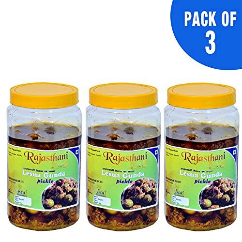 Rajasthani Swaad Rajasthani Swaad Leswa Pickle Home Made Lesve Ka Aachar | Pack of 3 Jar [ 400 Gram Each ]