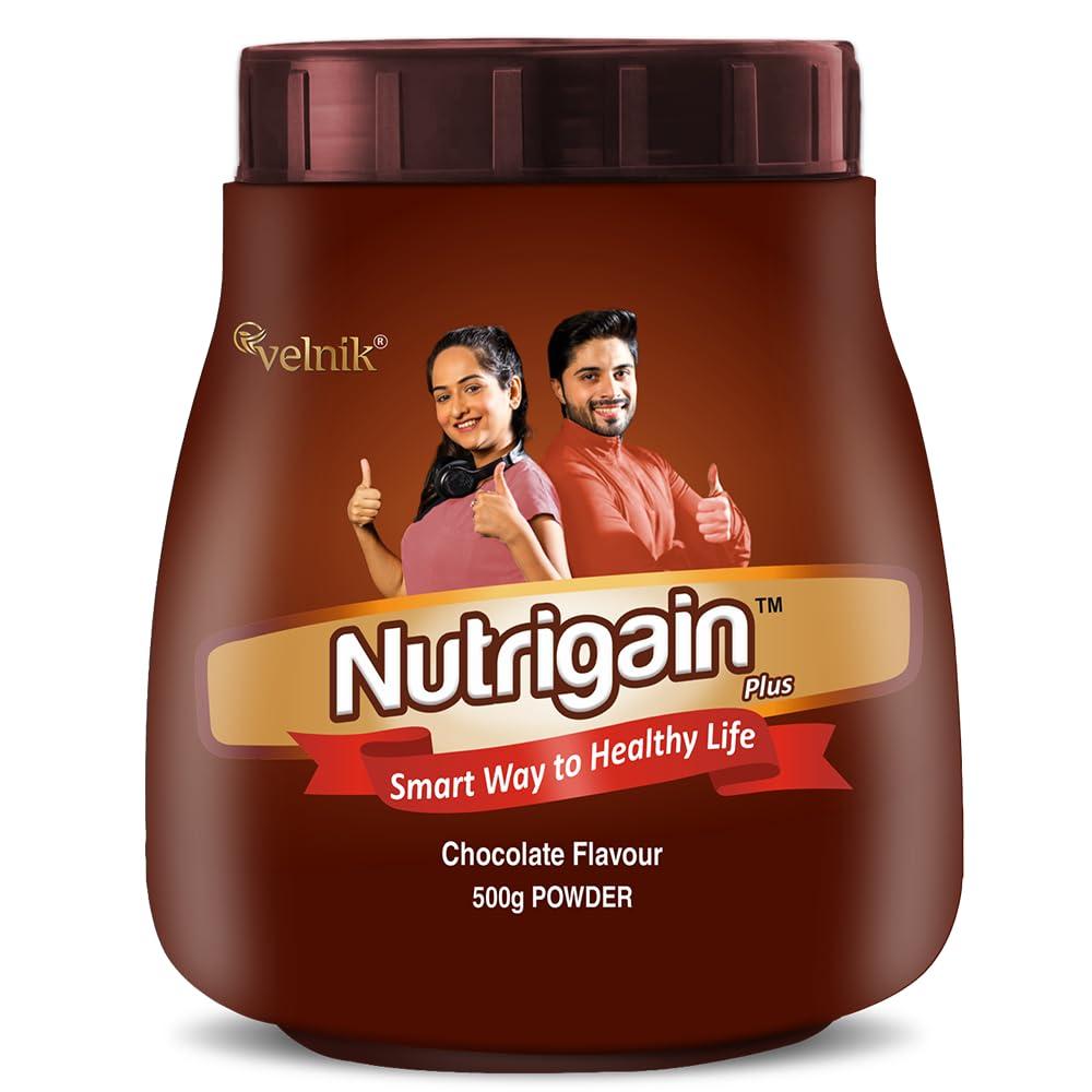 Nutrigain Plus Nutrigain Plus Ayurvedic Weight Gainer Supplement Powder for Men and Women 500 gm (Chocolate Flavour)