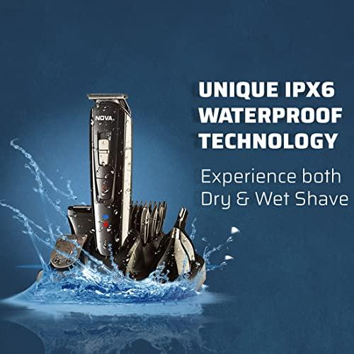 Nova Nova NG 1151 All in One 100% Waterproof Corded n Cordless: 60 Minutes Runtime Grooming Kit For Men (Black)