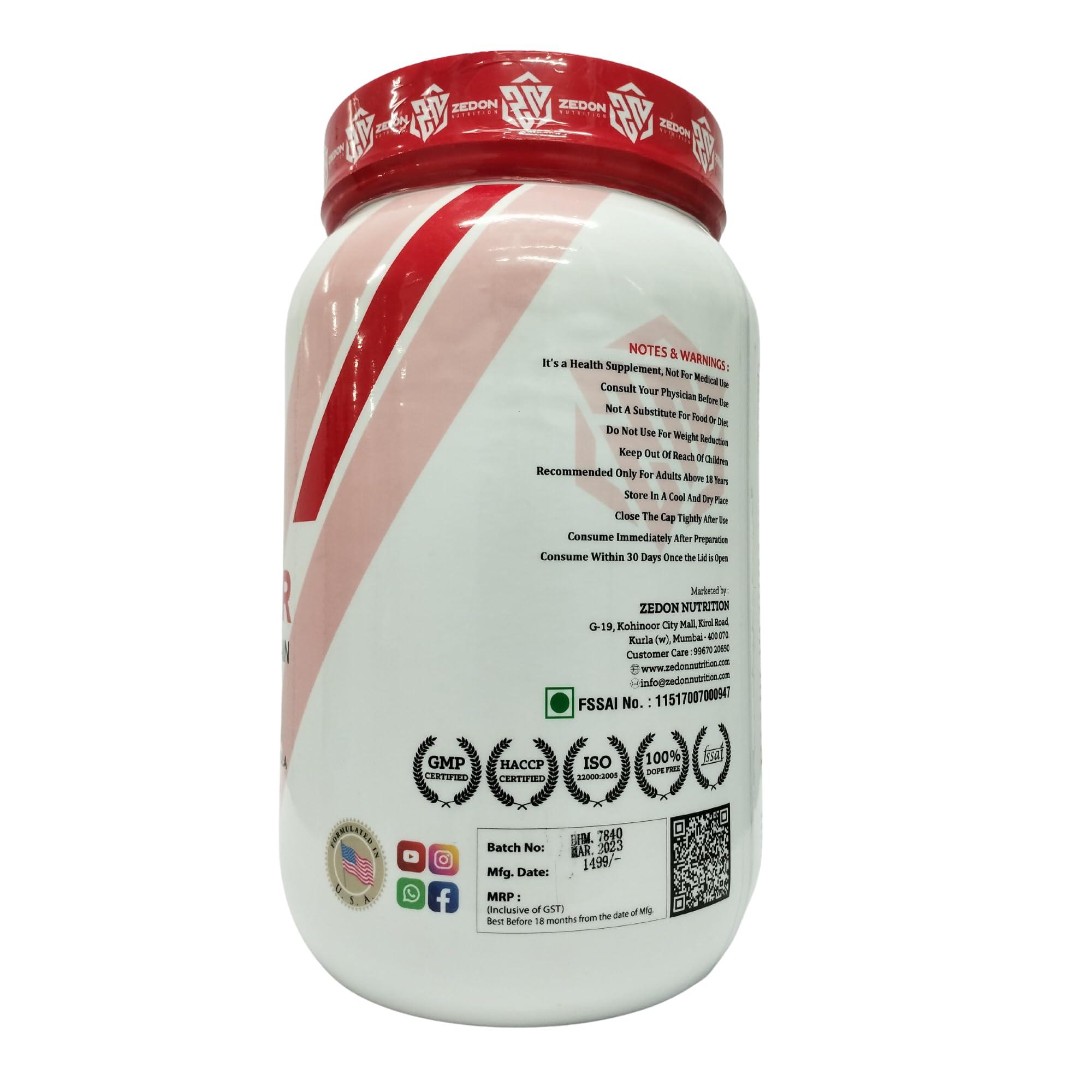 Zedon Nutrition Zedon Nutrition Solid Mass Gainer Whey Protein Powder, Whey Isolate & Concentrate 51g Protein, (Chocolate, 1 KG)