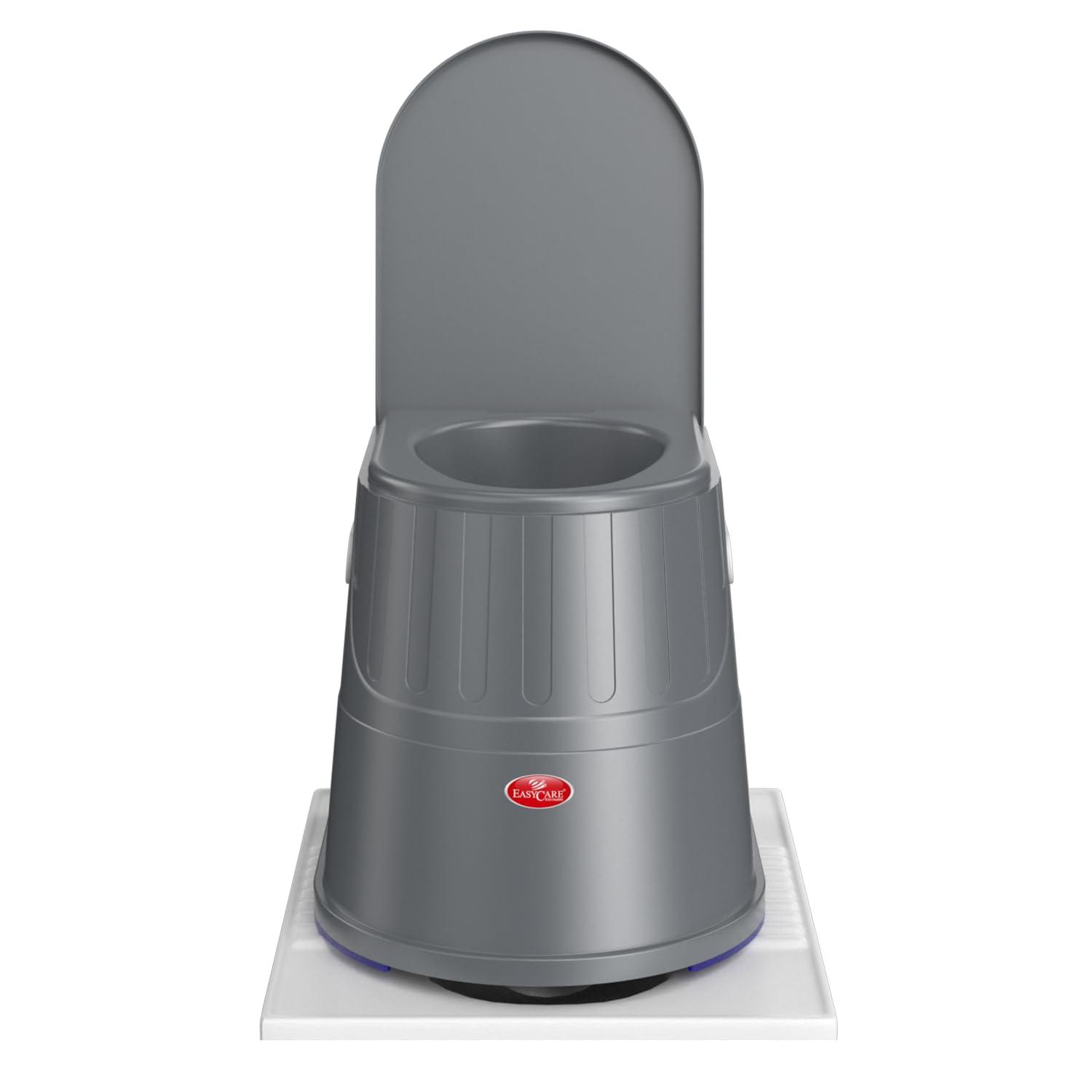 EASYCARE EASYCARE Heavy Duty Portable Indian to Western Toilet Converter | Commode Stool for Patients, Adults, Elderly, Kids, Handicap | Portable Toilet Seat | Toilet Chair I Capacity Upto 125 Kgs