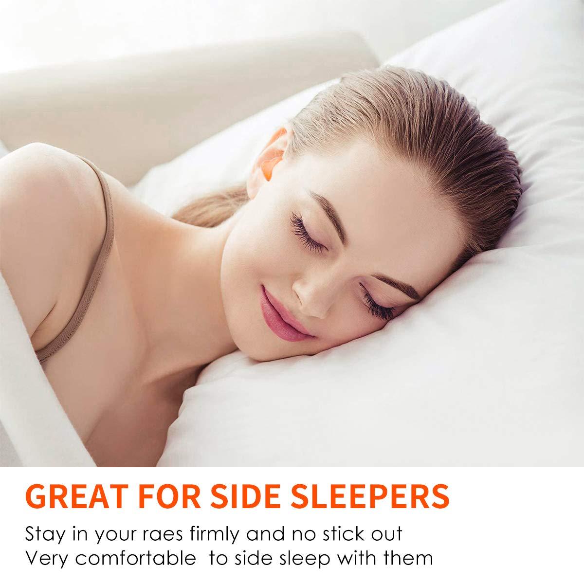 FUGOOD Ear Plugs for Sleeping, Moldable Silicone Earplugs Noise Cancelling(Orange,12pcs)