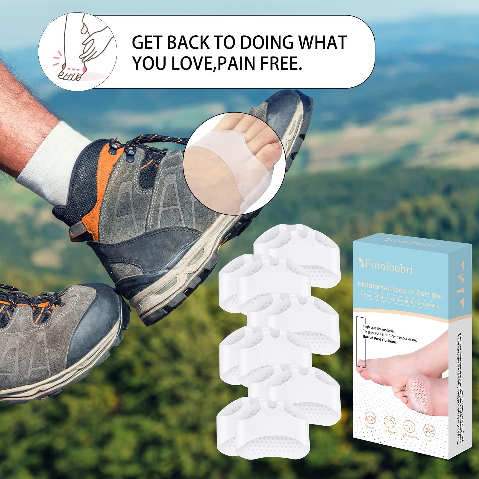 FOMIBOBRI Metatarsal Pads 12 Pack Ball of Foot Cushions for Women and Men Soft Gel Foot Pads Pain Relief Forefoot Pad