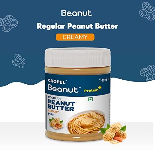 Beanut Beanut Peanut Butter Creamy is a Smart Choice From Real Roasted Pressed Protein, Non GMO, Gluten Free, Vegan And Cholesterol Free Gym, Exercise Daily Energetic-(510g - Pack of 1)