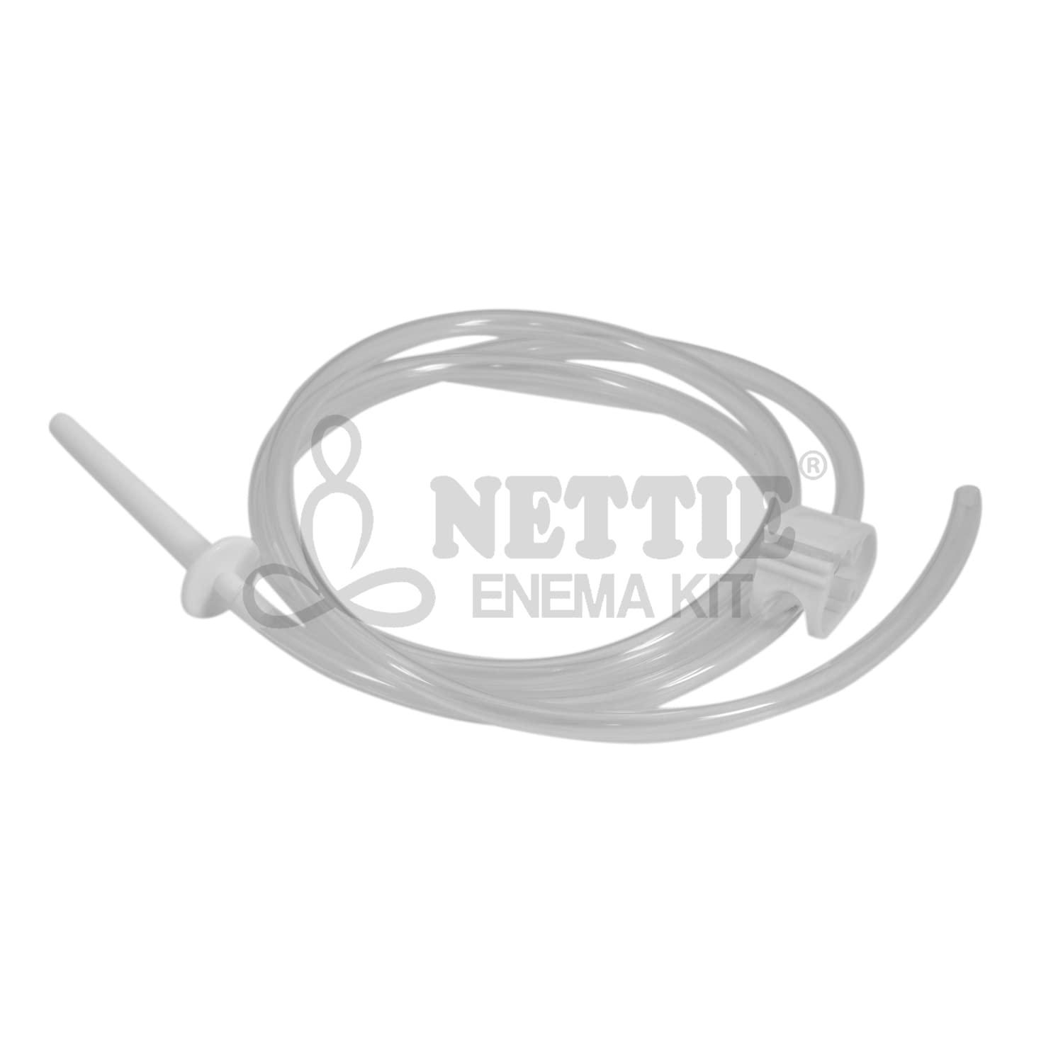 NETTIE NETTIE Enema Kit | 750ml can, extra Long 1.5 meter PVC Tube and 1 pinch clamp and nozzle used for home/ hospital with Pack of 7 size 12 enema tubes use in Naturopathy and Ayurveda with Instruction leaflet - Combo Pack