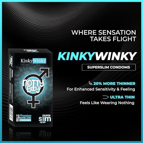 NOTTY BOY NOTTY BOY Combo Set Extra Dotted 1500 Dots, 4 in 1 (Ribs and Dots, Contoured, Delay) | Super Slim Thin Condoms - 30pcs (Pack of 3) | Lubricated, Standard Fit Condom For Men
