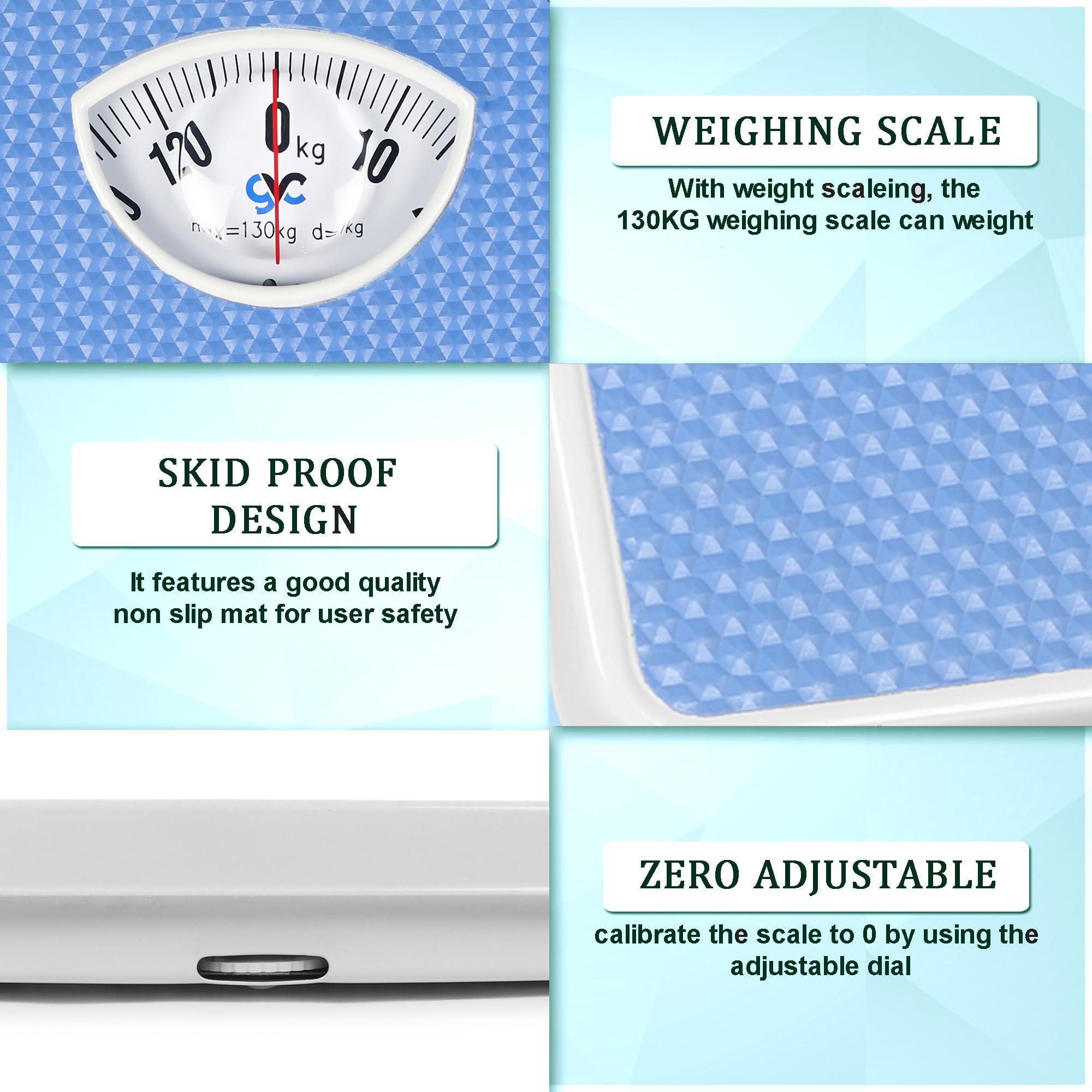 GVC GVC 130Kg Iron Analog Weight Machine | Iron Analogue Weighing Scale | Full Metal Body With Anti-Skid Mat | Capacity: 130Kg Blue