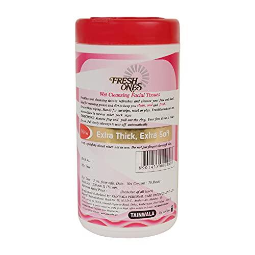 FreshOnes FRESH ONES WET CLEANSING TISSUES CONTAINER ROSE (70 WIPES)