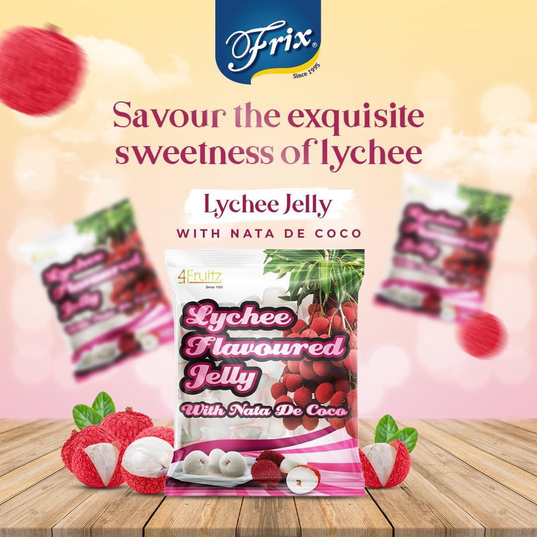 Esnext Frix Lychee Jelly & 3 Cup Nata de Coco Fruit Jelly (Pack of 4)