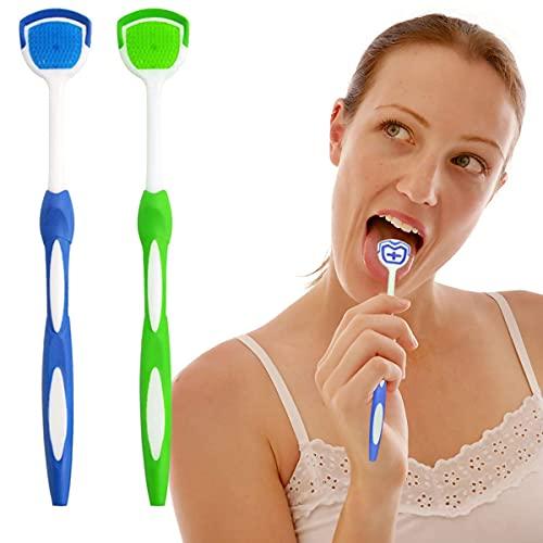 SCHUBERT SCHUBERT By The Formula Tongue Brush Cleaner Scraper Helps Fight Bad Breath, Professional Tongue Brush For Freshing Breath, 2 Tongue Scrapers - 2 Pack Colors May Vary