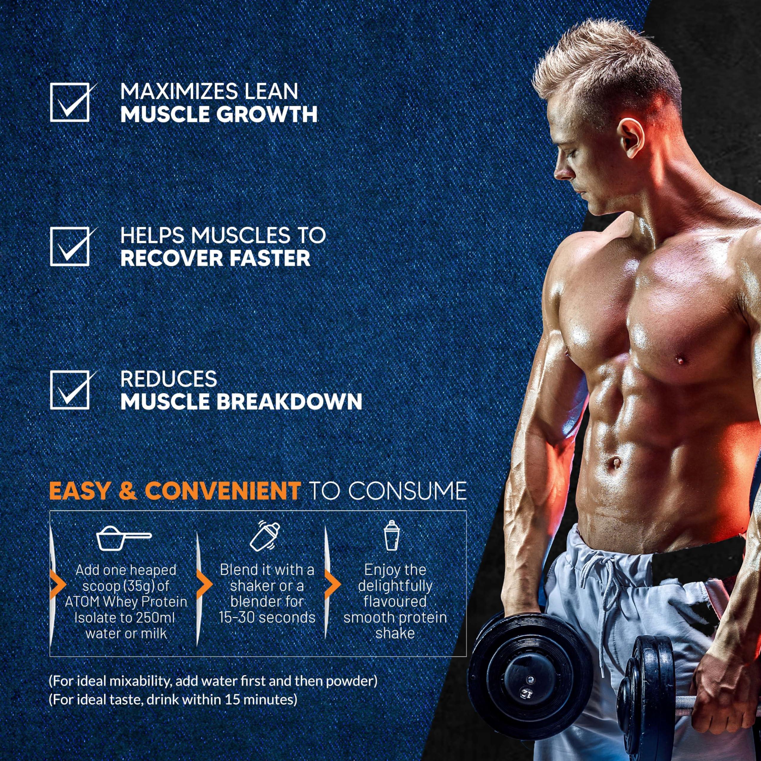 Asitis Nutrition AS-IT-IS ATOM Whey Protein Isolate 1kg | 30g protein, 6.1g BCAA & 13g EAA | Ultra Pure-Fast Acting Protein | Double Rich Chocolate Flavor