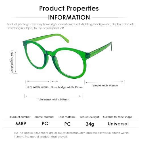 SYGA SYGA Glasses Men & Women Anti-Blue Light Radiation Ins High-Value Plain Glasses (Green) (Green)