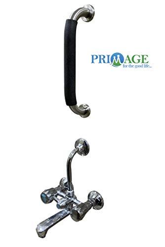 Primage - for the good life Primage - for the good life Stainless Steel Bathroom Safety Grab Bar with Anti-Slip Grip (12 Inch Length, 1.5 Inch Diameter)