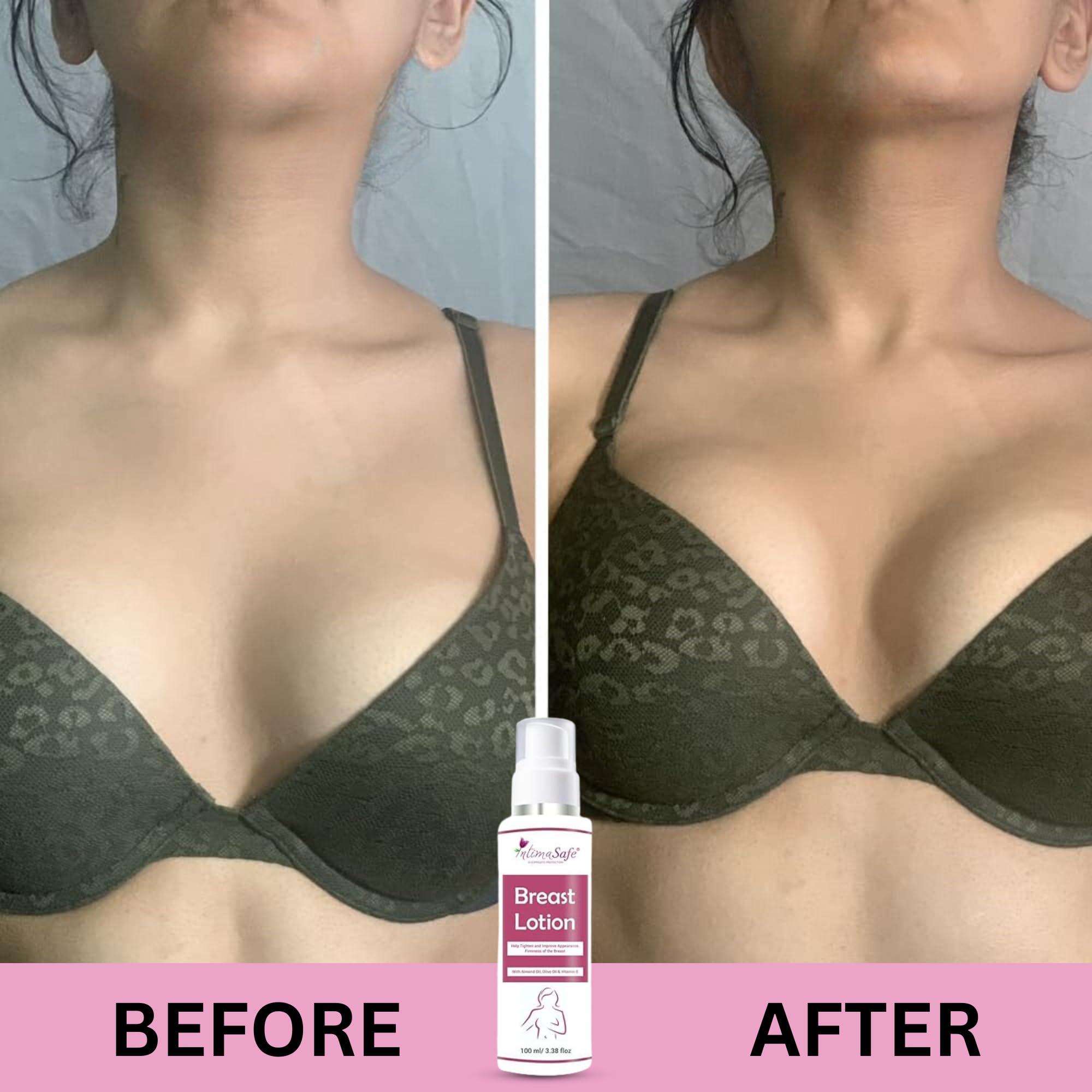 IntimaSafe Intima Safe Breast Growth Lotion for Enhancing Breast Size, With Vitamin Almond Oil, Olive Oil & Vitamin E | Body Massage Cream 100 ml