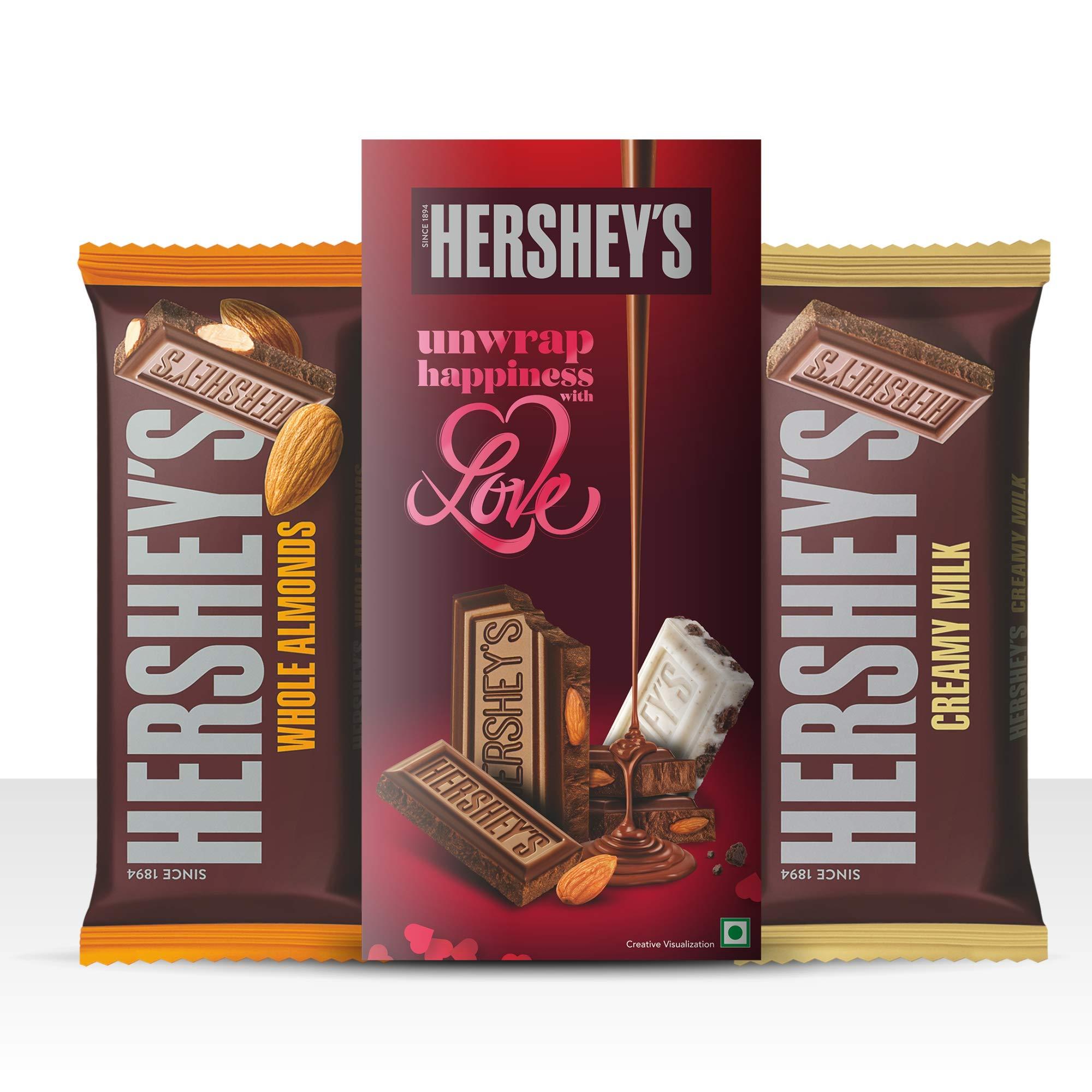 HERSHEY'S Hershey's Bar Whole Almond & Creamy Milk Chocolate, 100 gm (Pack of 2)
