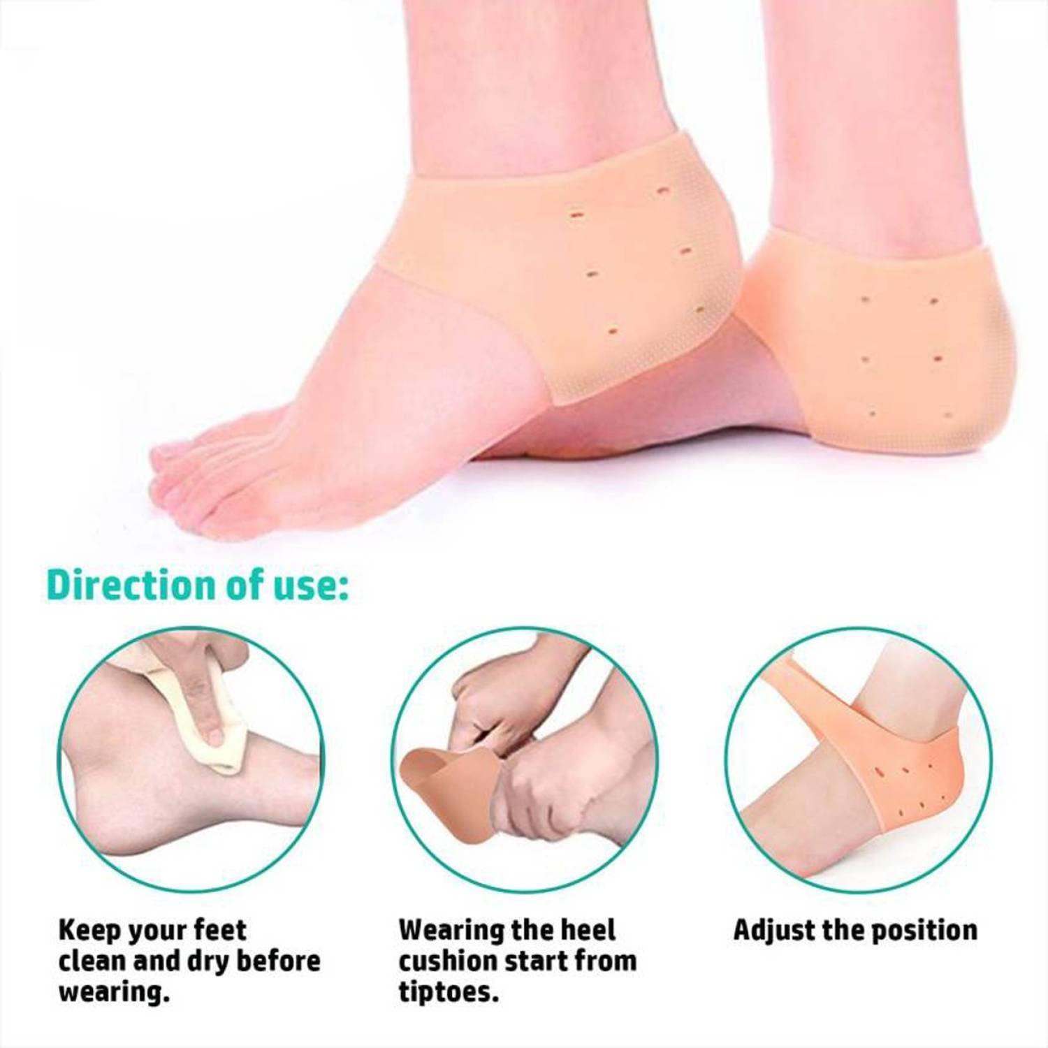 Shoppingekart Heel Pain Relief Products For Women Anti Crack Silicon Gel Heel And Foot Protector Moisturizing Socks for Foot Care,leg pain relief products And Heel Pad for Men & Women(Length Half|Free Size|10 Pair)