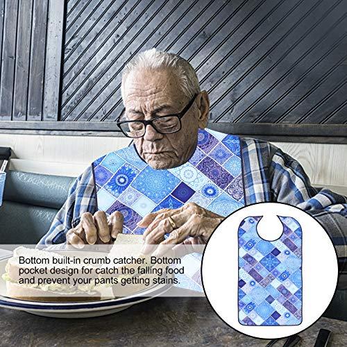 HEALLILY Adult Mealtime Bib Protector Waterproof Elderly Eating Apron Clothing Protector
