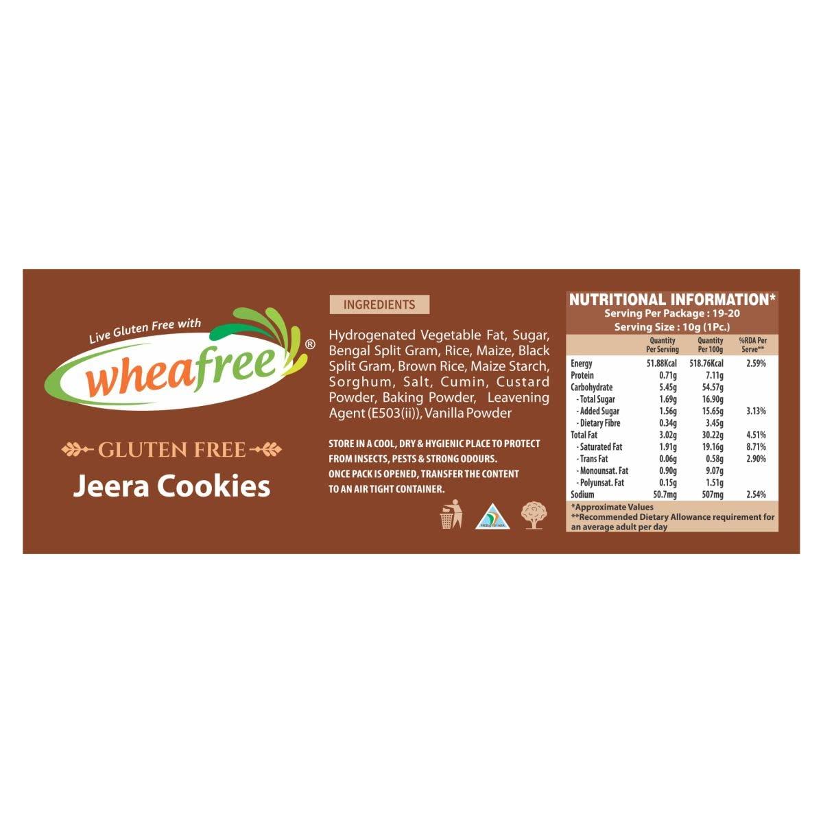 wheafree Wheafree Gluten Free Cookies Combo Chocochip Cookies + Jeera Cookies + Elaichi Cookies (Pack of 3) | 600g | Best Tea Time Snacks | Nutritious | 100% Vegetarian