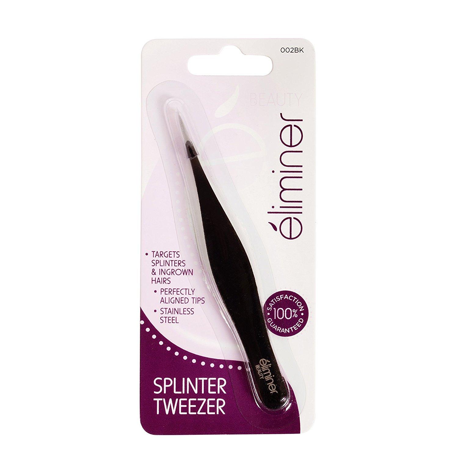 Eliminer Eliminer Stainless Steel Pointed Tweezers, Black