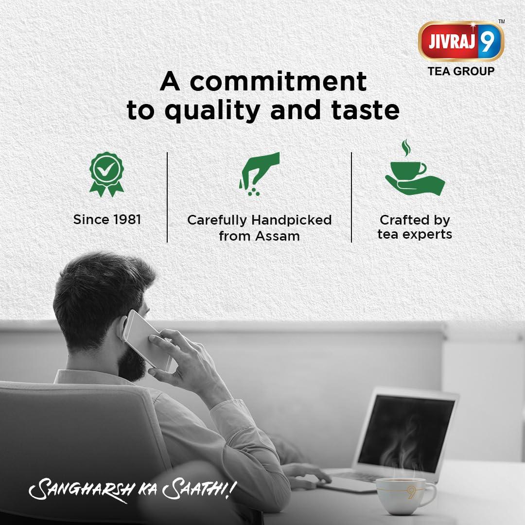 Jivraj 9 Jivraj 9 CTC Tea Leaf, Premium Assam Tea Leaves, Crush-Tear-Curl Tea Leaf Process, 2 Kg, Pack 1