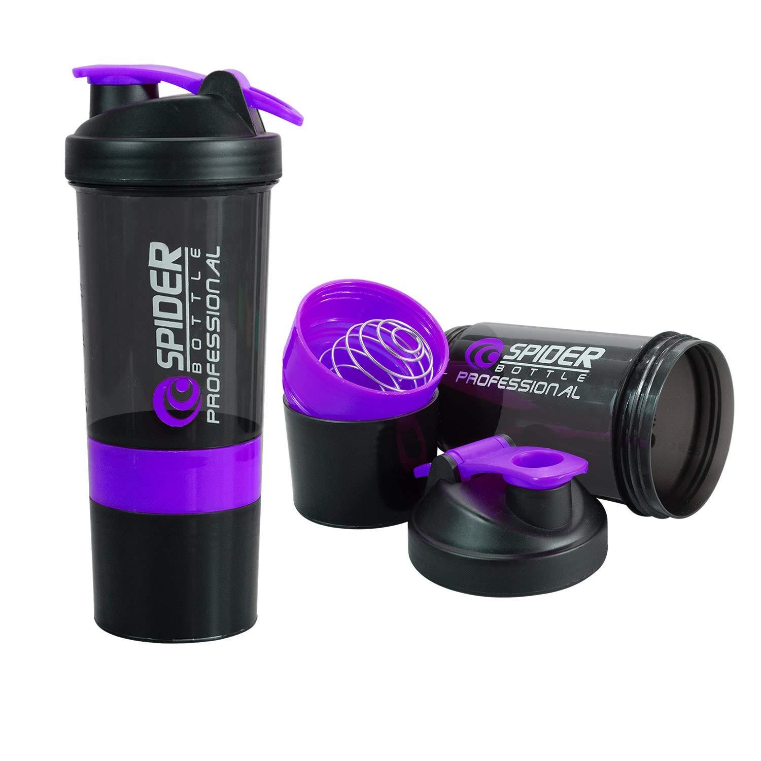COOL INDIANS Shaker Bottle Protein Gym Shaker Bottle |Leak-Proof Shaker Blender with 2 Extra Compartment, for Protein, PRE Workout| Sipper Bottle| Shaker Bottle | BPA Free|Multicolor |White|Pack of 2