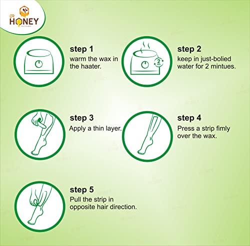 DR HONEY DR HONEY Combo Heater and aloe Vera wax | Hair Removal Waxing Kit Women (green color wax) aloe Vera wax and wax heater strip and stick 600 gram for all skin type full body wax aloe Vera wax