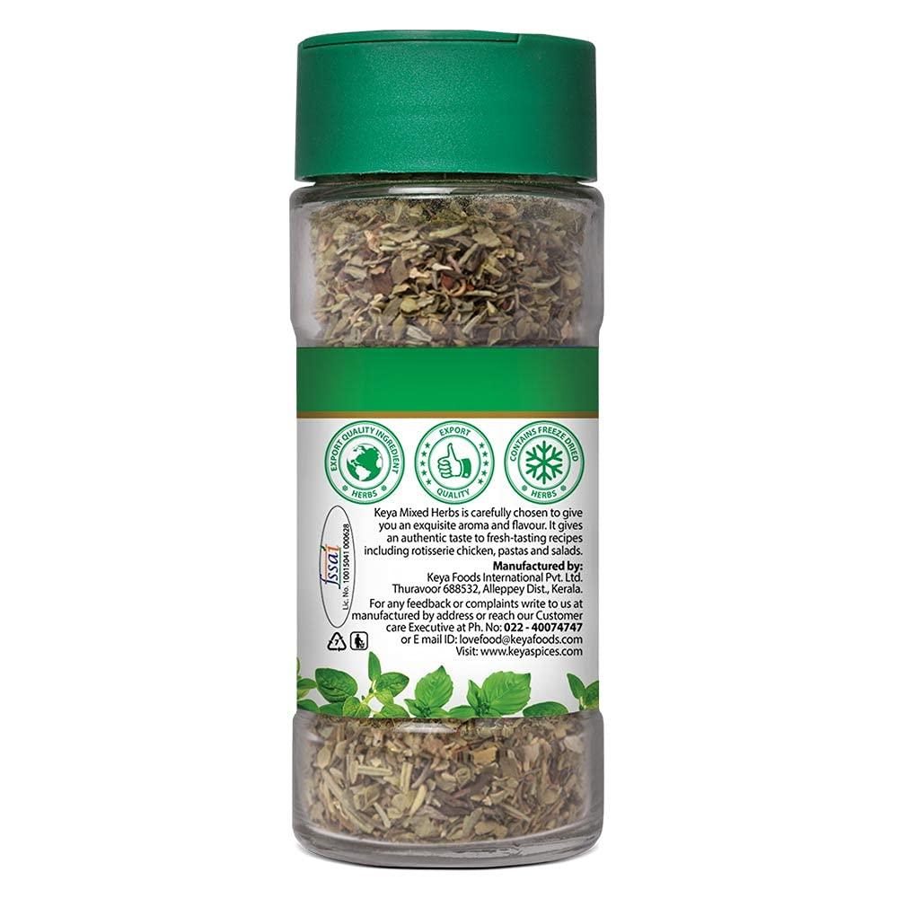 KEYA Keya Premium Herbs Combo Oregano 10gm | Mixed Herbs 25gm | Glass Bottle | Pack of 2