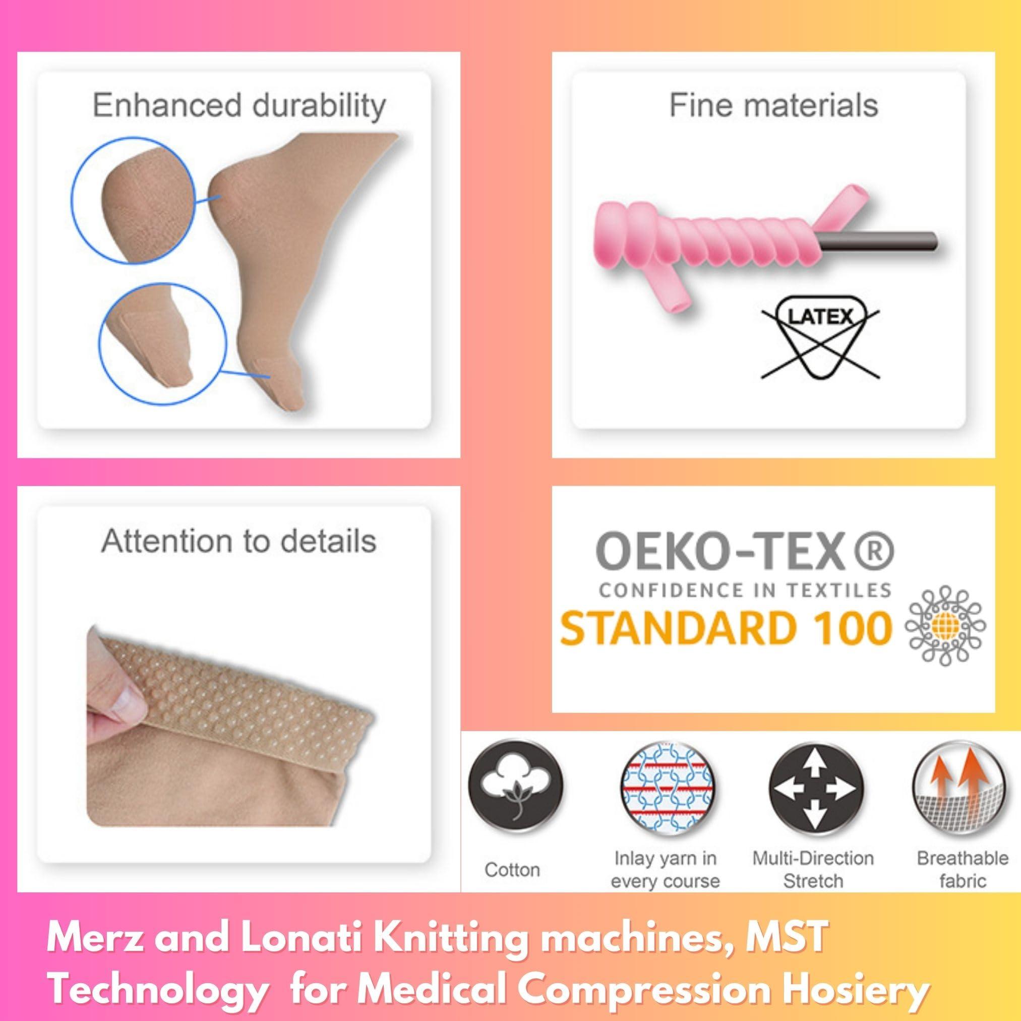 MEDTEX Cotton Compression Stockings MEDTEX Cotton Compression Stockings Class-1 Knee Length for Varicose Veins -XXL