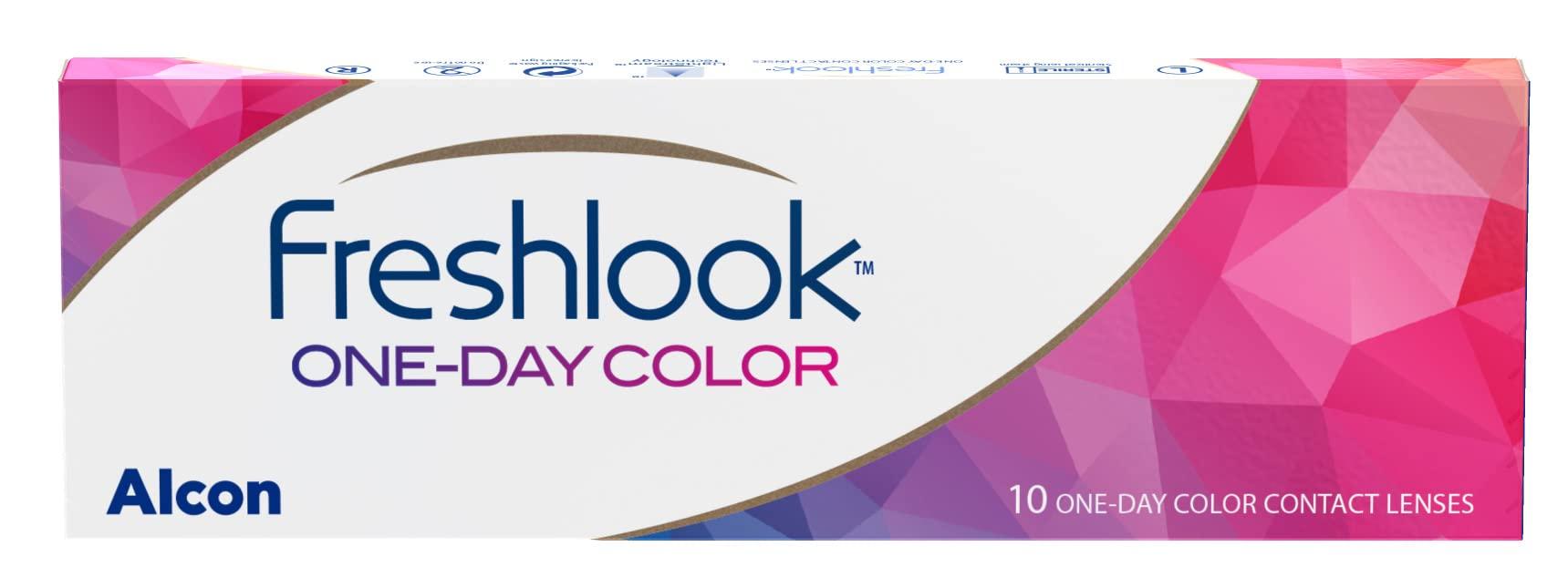 Freshlook One-Day Color Freshlook Alcon Oneday|Daily Disposable Color Contact Lenses (-00.00,Hazel,Pack of 10)