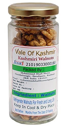 Vale Of Kashmir Vale Of Kashmir Kashmiri Walnut Kernels & Kashmiri Mamra Almonds in Glass Bottle 1kg , Pack of 10 Kashmiri Akhrot Bdam Giri 500gm Each