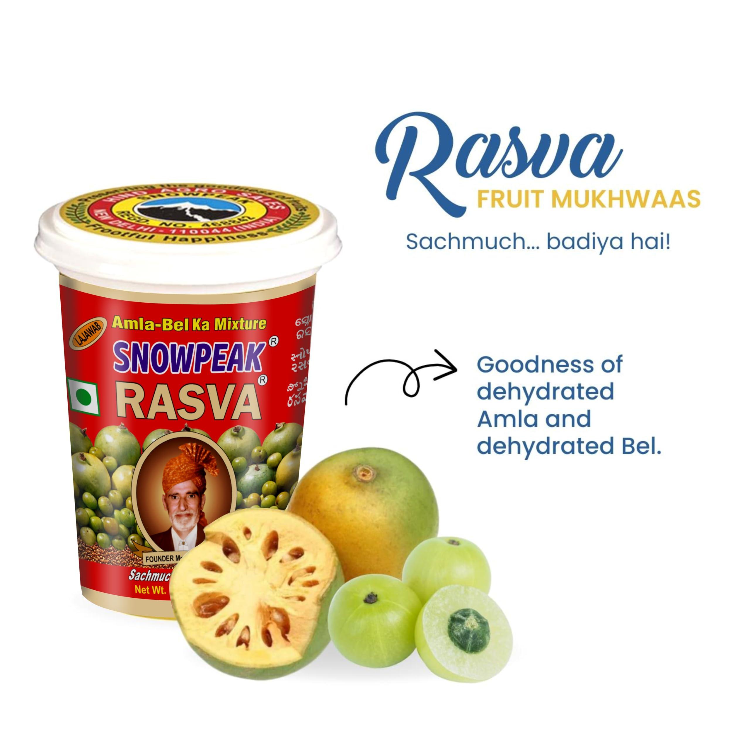 Snowpeak Snowpeak Rasva Fruit Mukhwaas| After Meal Indian Digestive Treat| Amla & Bel(Wood Apple) Mixture| Indian Origin Vegan and Gluten Free – Combo (Pack of 3 x 25g)