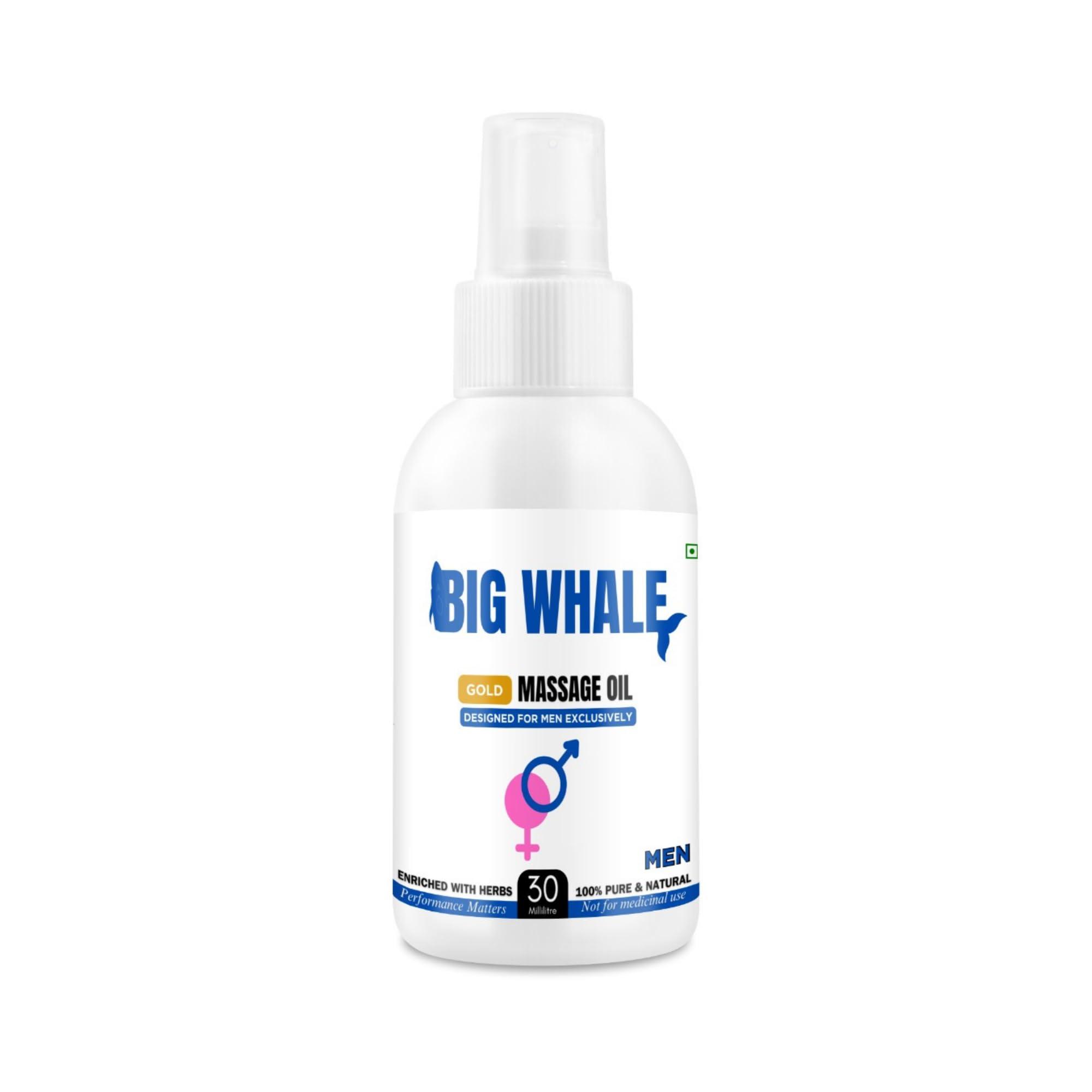 BIG WHALE Big Whale Lift Up Oil for Men - Ayurvedic Massage Oil for Strength, Vitality & Wellness - 100% Natural Ingredients, 30ml