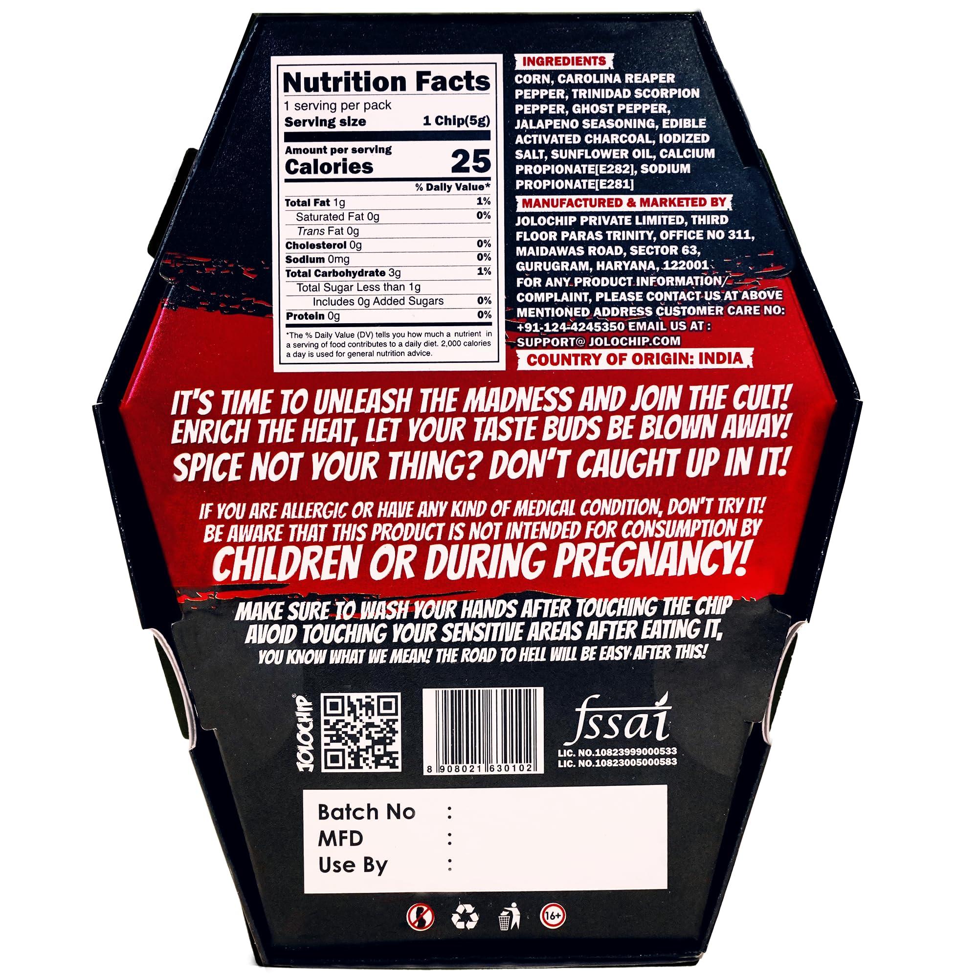 JOLOCHIP Jolochip Last-Chip-Challenge (Pack of 2) | Extreme Spicy Tortilla Chip | Hottest Chip in the World | Ultimate Hot Snack | 5gm*2