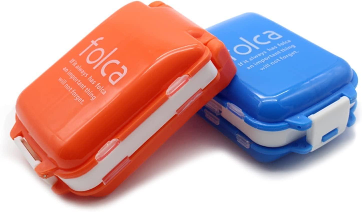 PEGACORN PEGACORN Folca Pill Box Weekly Sort Folding Vitamin Medicine Tablet Portable Container Organizer for Mini Travel 8 Compartments Plastic (Multicolor)(7 DAYS - 8 Lattice)