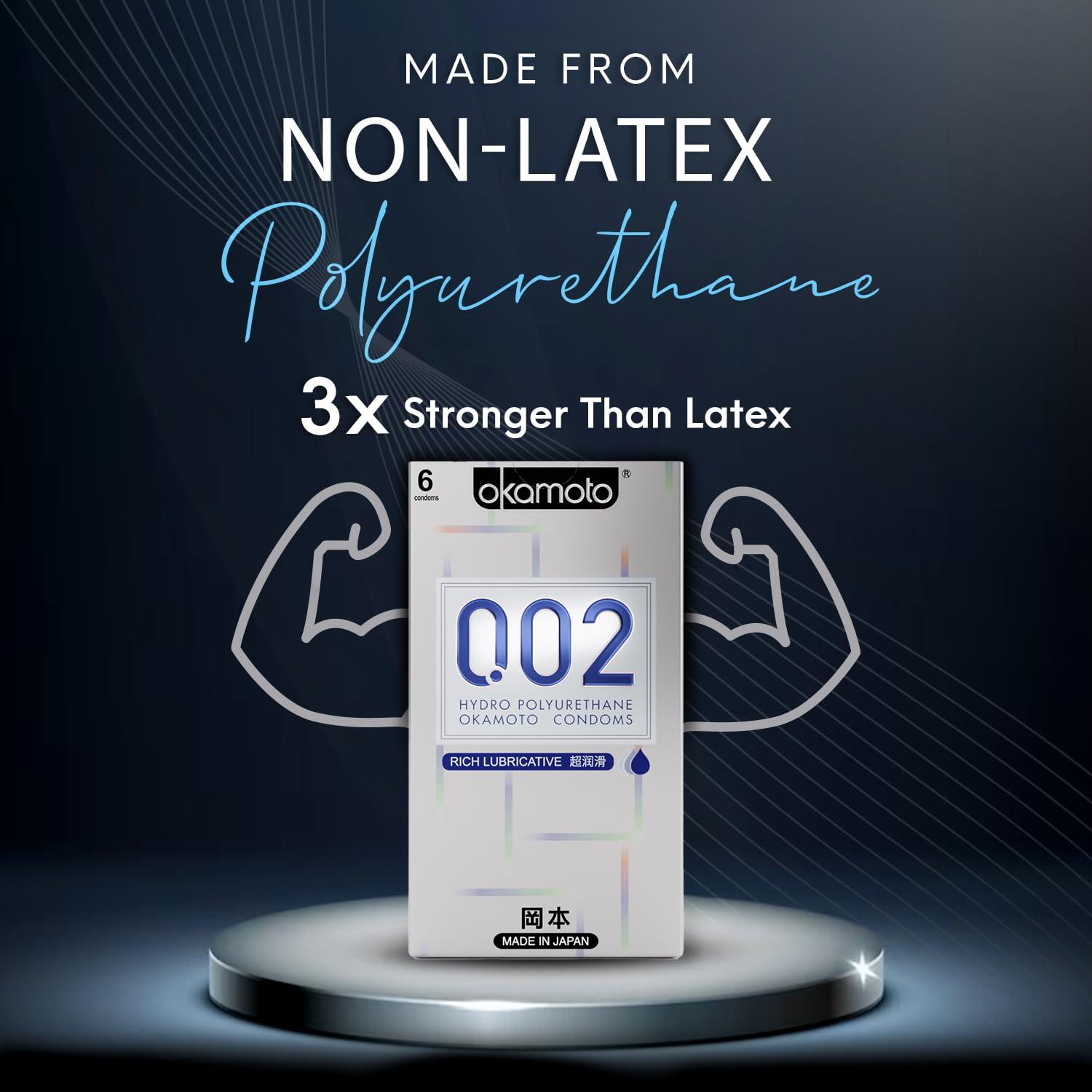 OKAMOTO Okamoto 0.02 - Japan\'s Best | Thinnest Condom In India | 1st Time in India - Non Latex PU Condom | Super Thin | Super Strong | Imported from Japan | 0.02 mm Ultra Thin (Pack of 2, 12s)