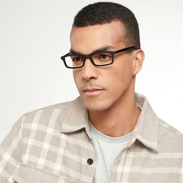 LENSKART PLUS Lenskart READERS | Black Rectangular Full Rim Reading Eyeglasses | For Men & Women | For 2.5 Power | LR E11058