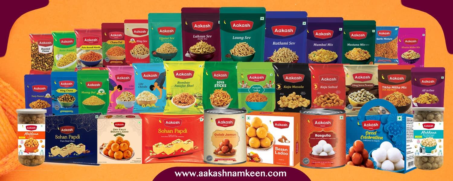 Aakash Namkeen Aakash Namkeen Tikha Mitha Mixture | The sweet and Spicy Mixture | Exotic Flavors | Healthy Indian Snacks | 600 Gm | (Pack of 3), 200 Gm Each.