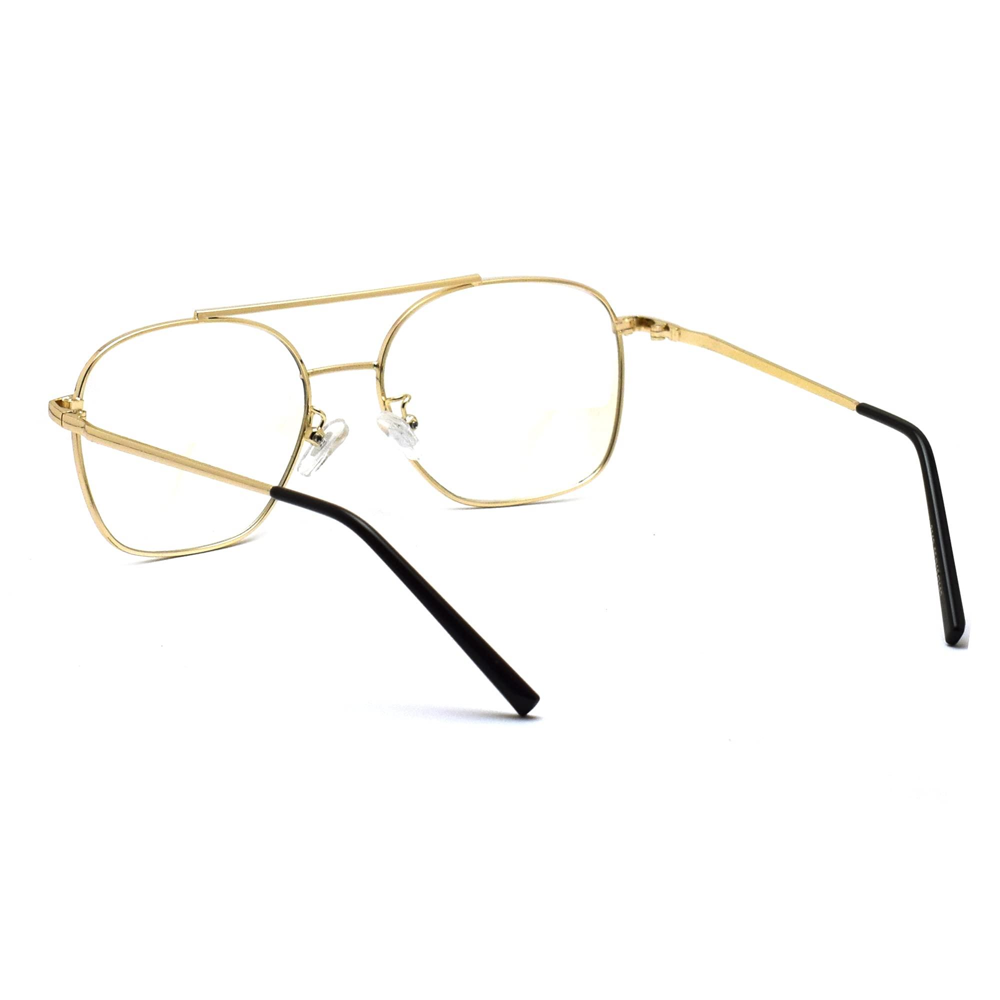 Peter Jones Peter Jones Square Medium Computer Glasses for Men Women with Zero Power Blue Light Blocking Lenses (SIZE MEDIUM) AG236