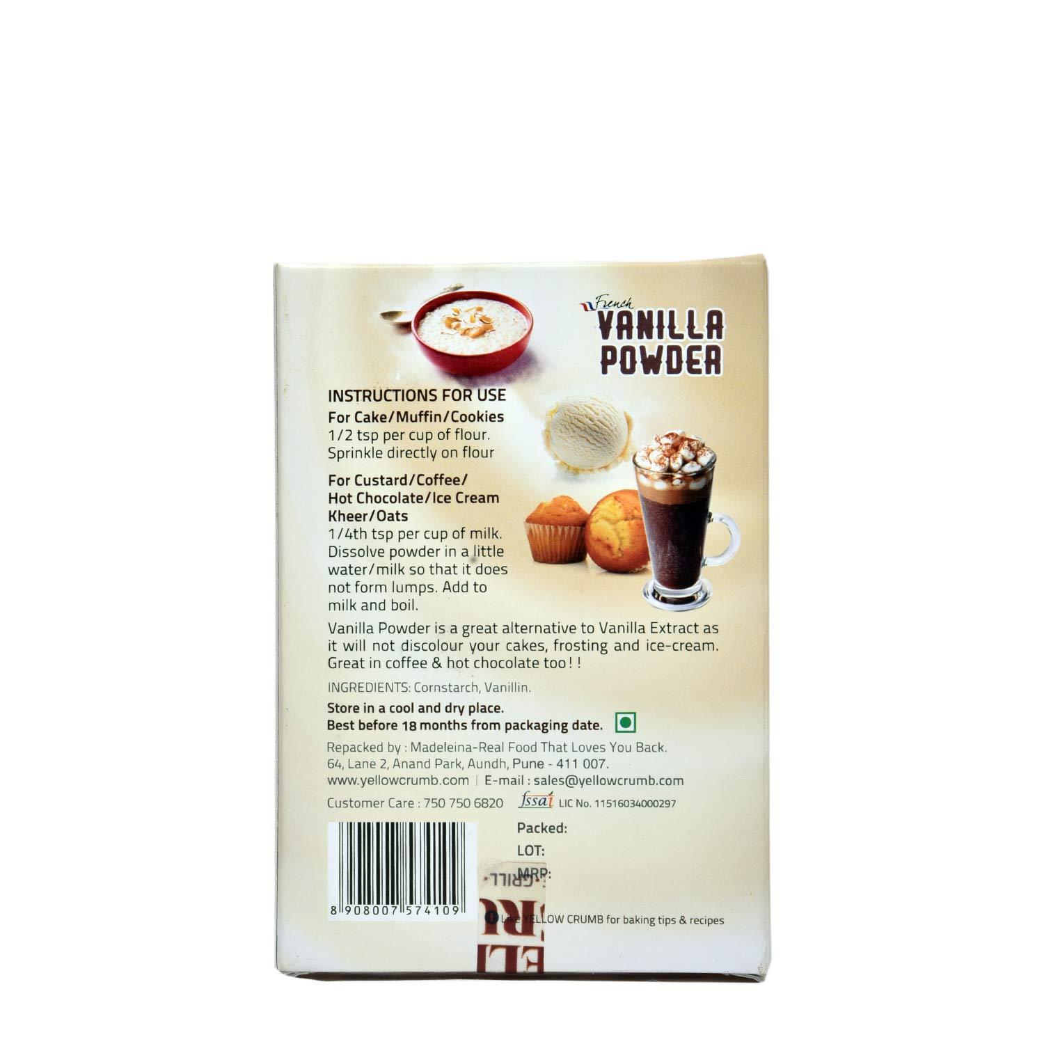 YELLOW CRUMB YELLOW CRUMB - French Vanilla Powder [Intense, Rich & Natural Sweet Aroma] - 30g