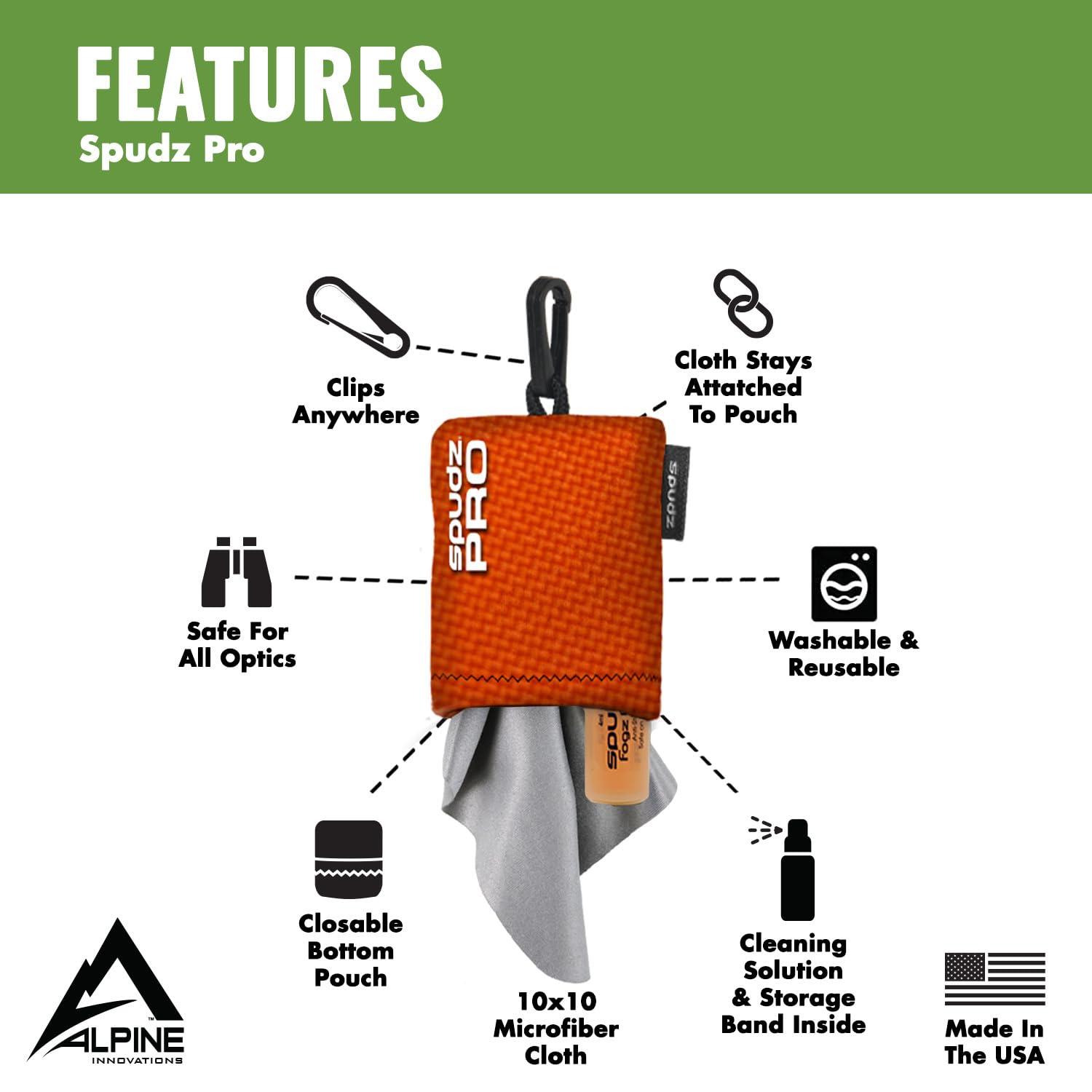 SPUDZ SPUDZ Pro | Microfiber Cloth Screen Cleaner and Lens Cleaner w/Anti-Fog | Alpine Mountain Camo | 10 x 10 Inches