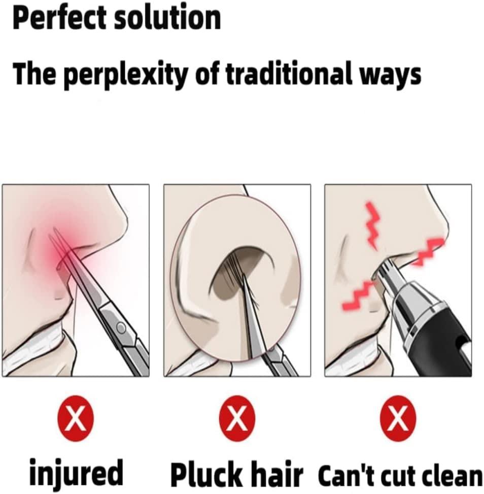Ostin Ostin Ear and Nose Hair Trimmer for Men Manual/Rotary Trimming Machine, Painless Trimmer With Required Removable and Washable Brush (No Batteries Required)