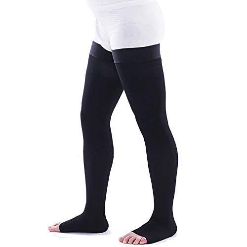 Never Quit Never Quit Compression Stockings | Compression Socks |Compression Stockings For Varicose Veins | Stockings For Men & Women (Thigh Length) | Varicose Vein Stockings (Small, Black)
