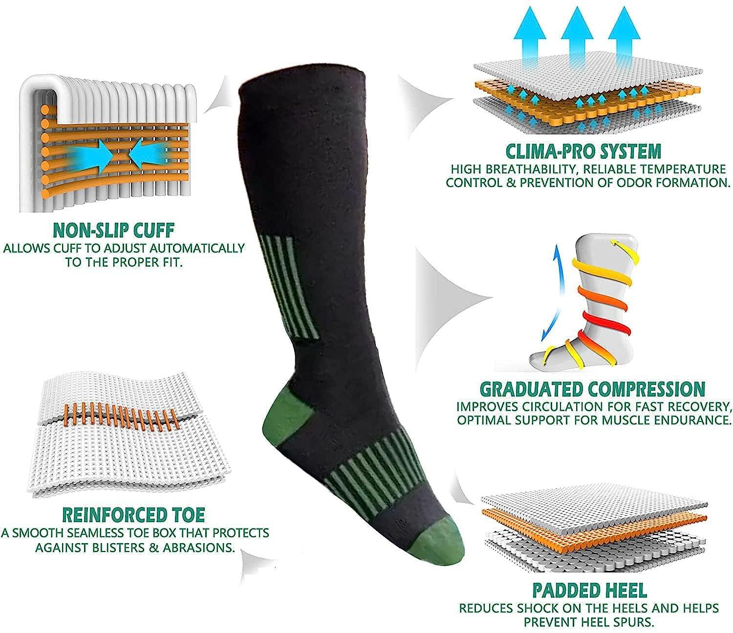 Vyoma Vyoma Smart Compression Socks for Men & Women | Unisex Knee High Running Socks for Travel Athletic Nurse | Medical Improved, Blood Circulation | Pain Relief & Travel Swelling Lags Compression Socks (1 Pair of Socks)