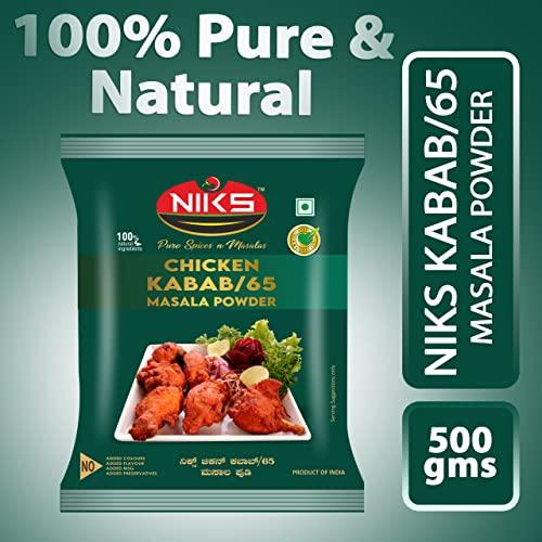 NIKS NIKS Chicken Kabab/65 Masala Powder | Pure Spices N Masalas | 500 Grams | Natural Ingredients | No Added Colour, Flavours & Preservatives