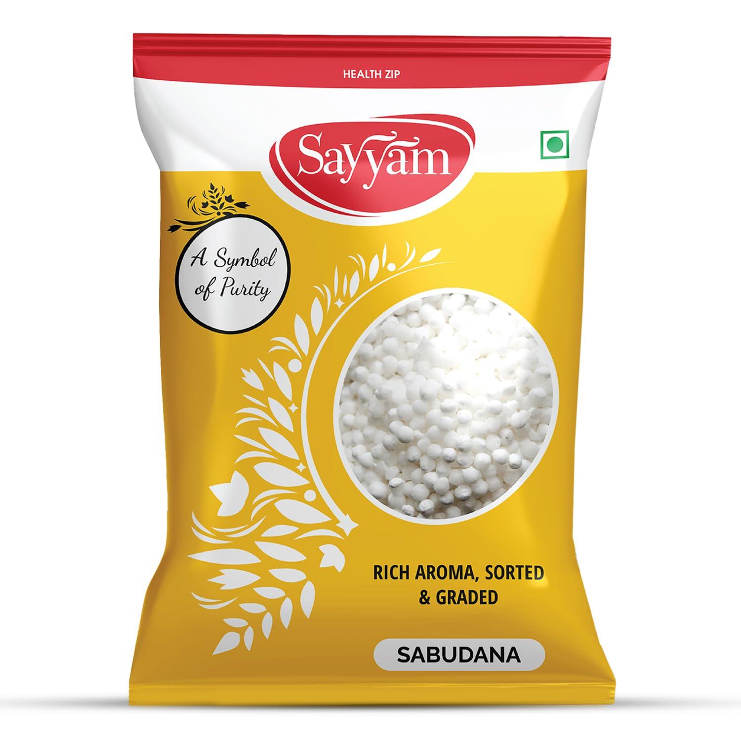SAYYAM Sayyam Sabudana | Moti Dana Sabudana |Regular Sabudana |Topioca Pearls (Sago) (200gm)