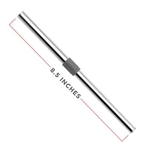 Zoku ZOKU - Jumbo Pocket straw with Case For \"thinKitchen\": , for Travel, Work and On the Go, Collapsible Stainless Steel Metal Straw with Silicone Mouthpiece, Ideal for Key Chains, Pockets, Purses and More (Charcoal Pocket Straw)