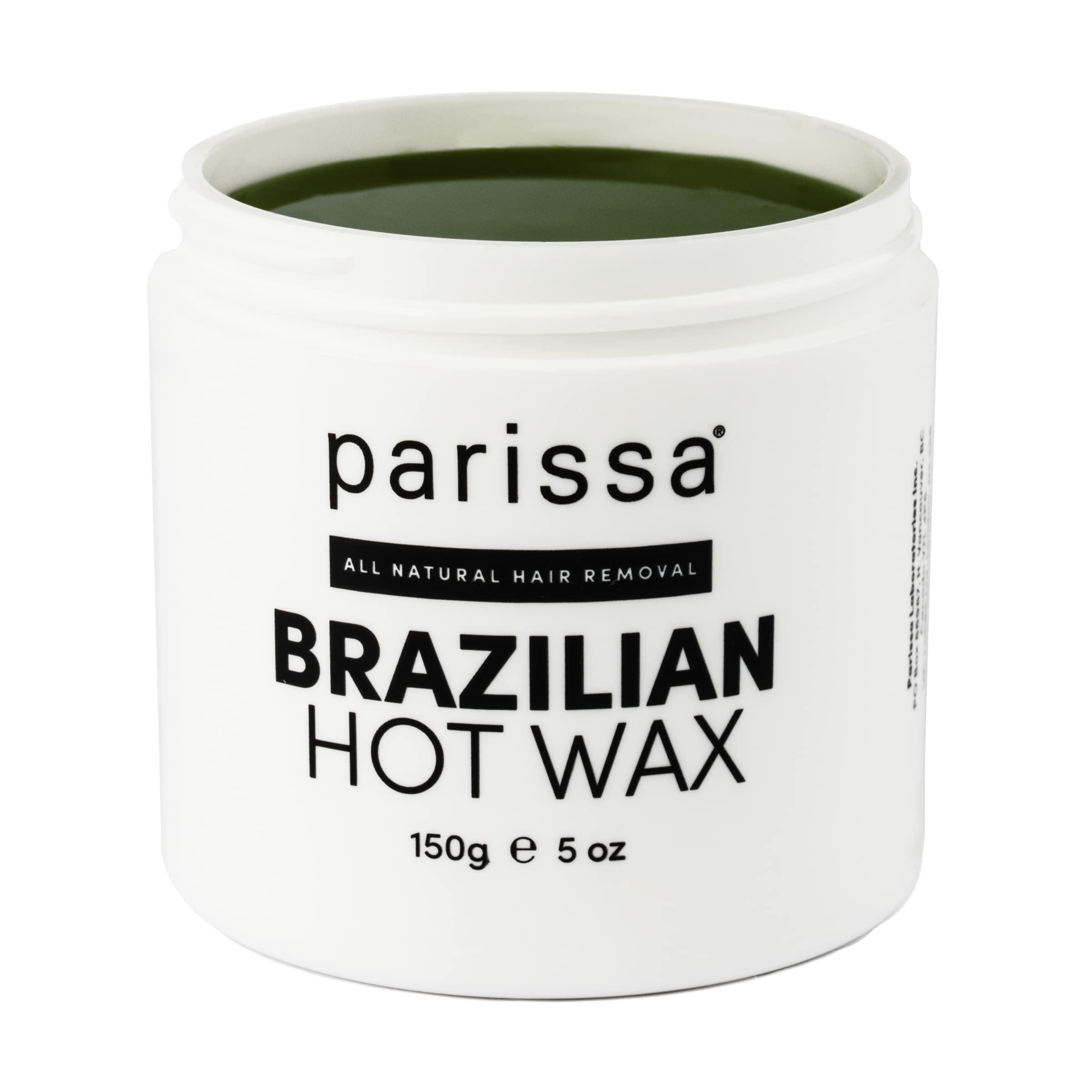 Parissa Parissa Brazilian Hot Wax Kit No-Strips needed and Microwavable for At-Home Hair Removal on Brazilian, Bikini or Underarm, Blue, (PW-HT30)