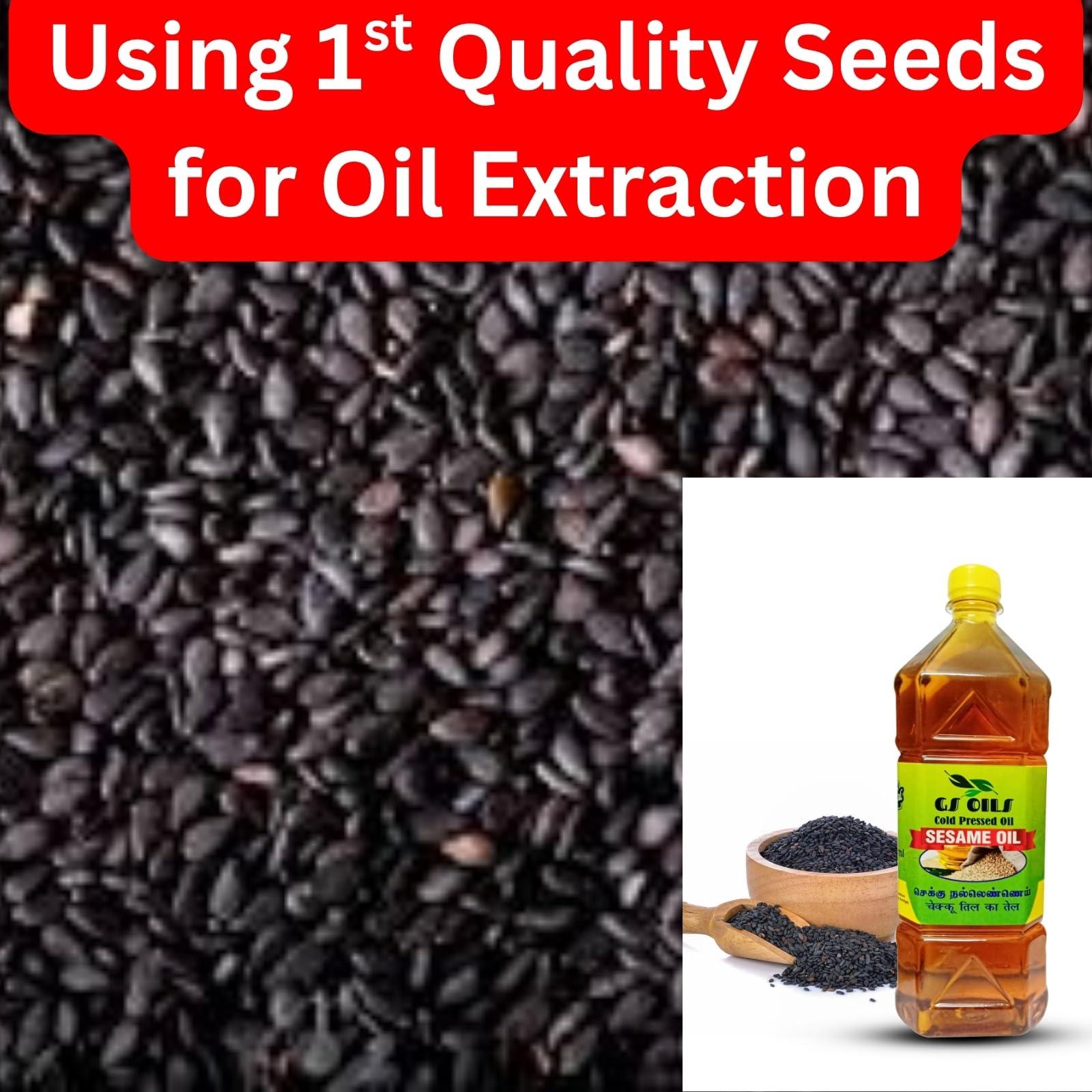 GS OILS GS OILS Cold Pressed Sesame Oil 5 litre/Cold Pressed Sesame Oil for Cooking/Mara Chekku Nalla Ennai - 5 Litres (5000 ML)